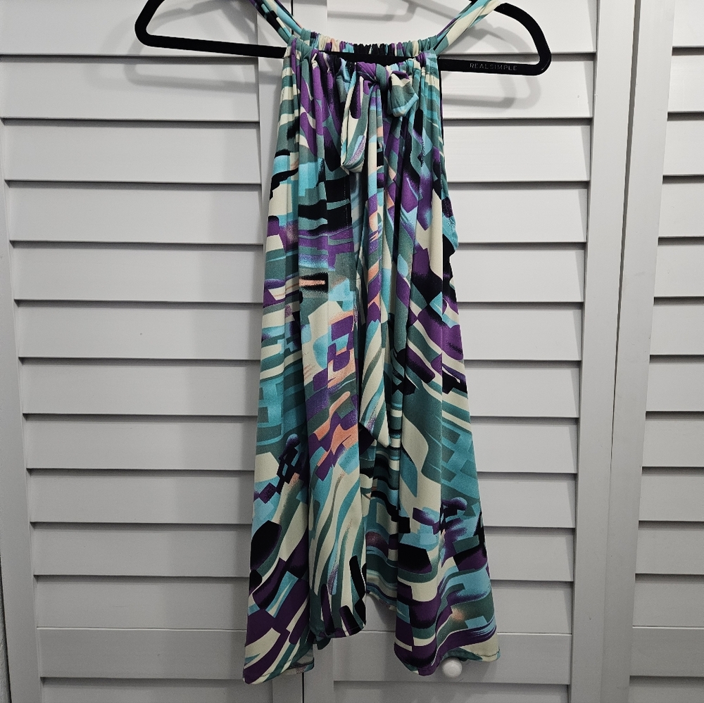 NWOT Julian Chang Multicolor Geometric  Top